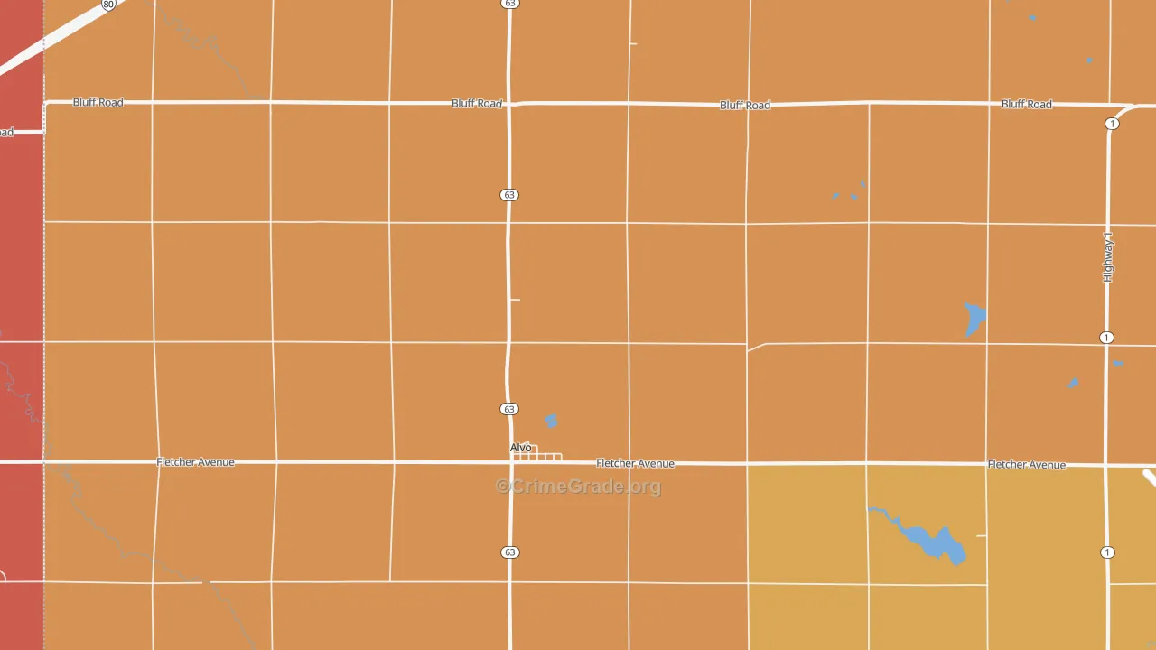 Alvo, NE Map of Robbery Rates