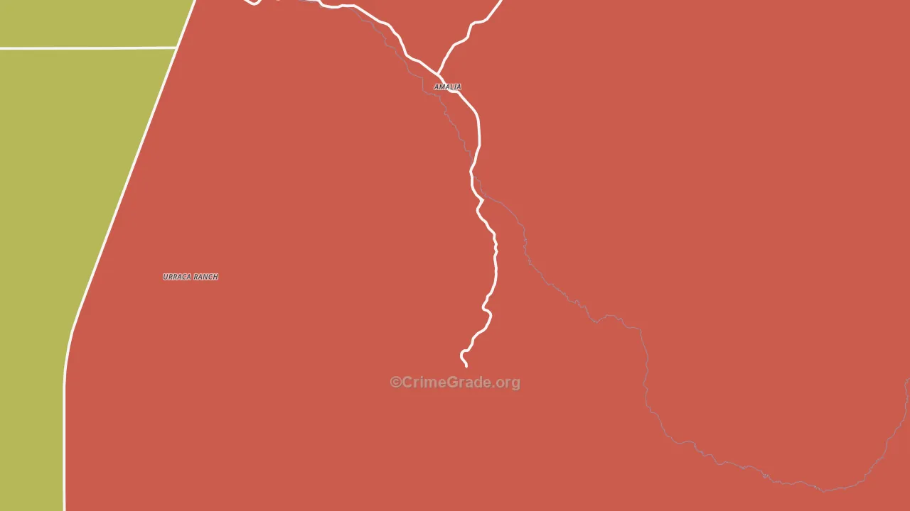 Amalia, NM Map of Robbery Rates