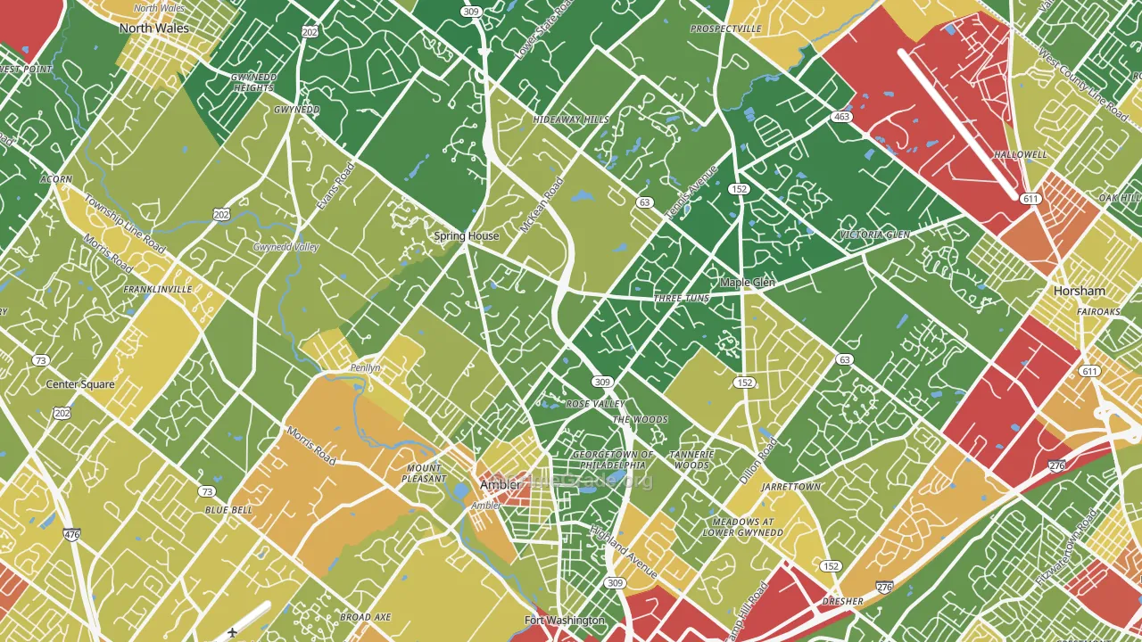 Ambler, PA Map of Robbery Rates