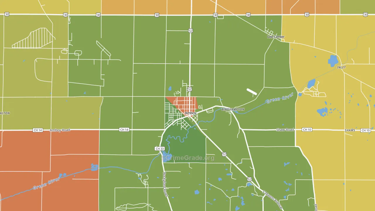 Amboy, IL Map of Robbery Rates