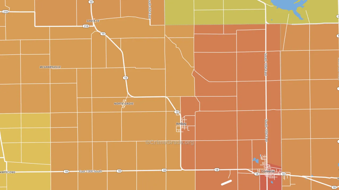 Amboy, IN Map of Robbery Rates