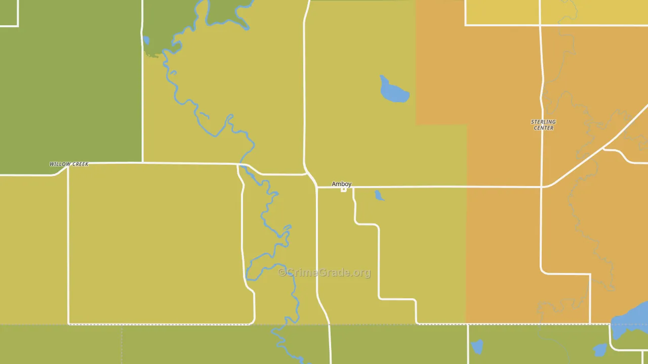 Amboy, MN Map of Robbery Rates