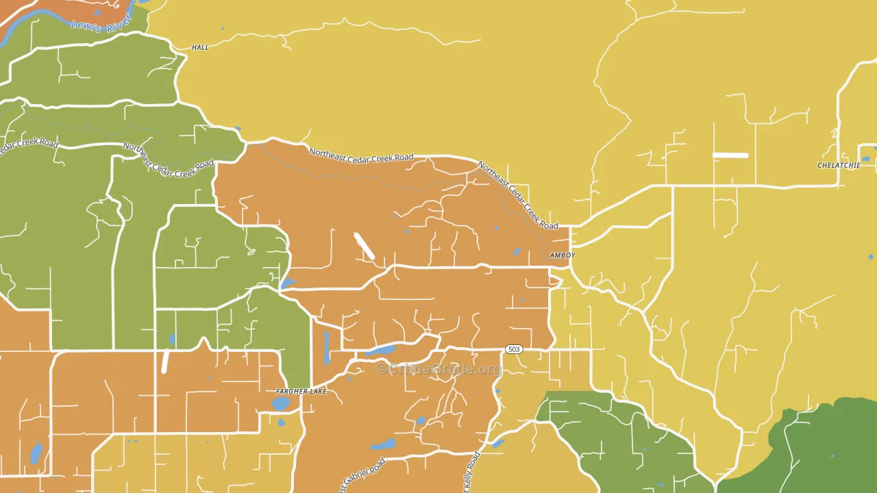 Amboy, WA Map of Robbery Rates