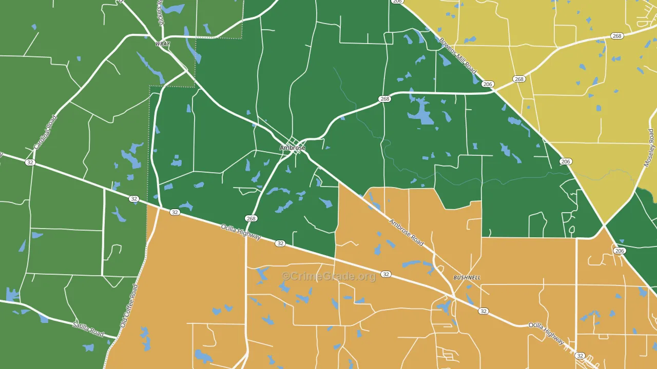 Ambrose, GA Map of Robbery Rates