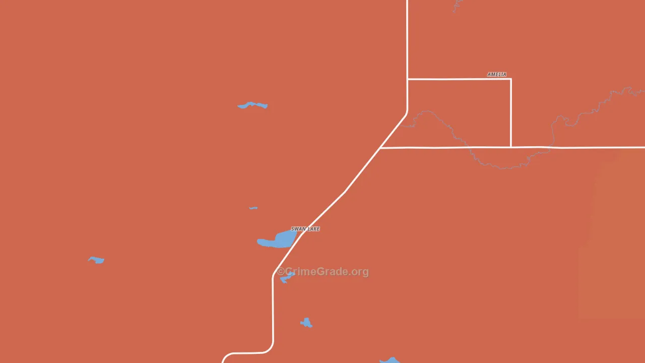 Amelia, NE Map of Robbery Rates