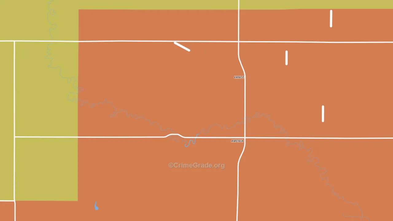 Amenia, ND Map of Robbery Rates