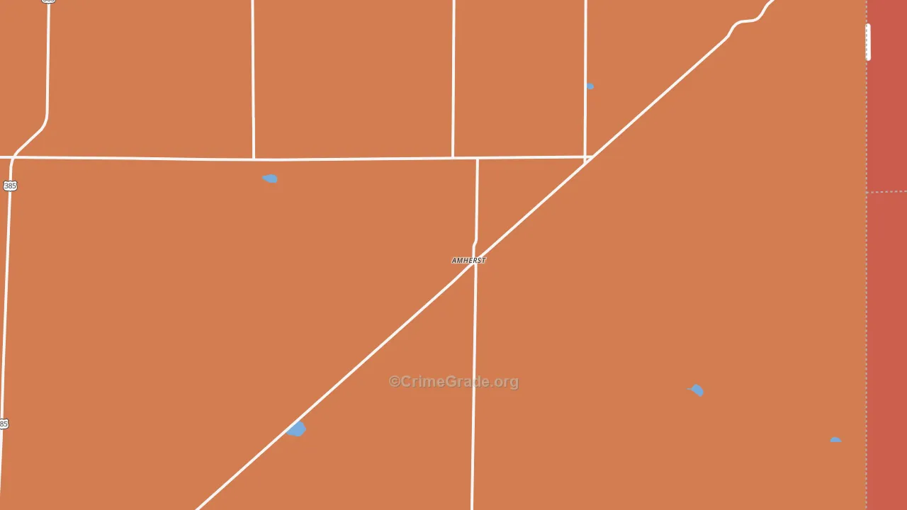 Amherst, CO Map of Robbery Rates