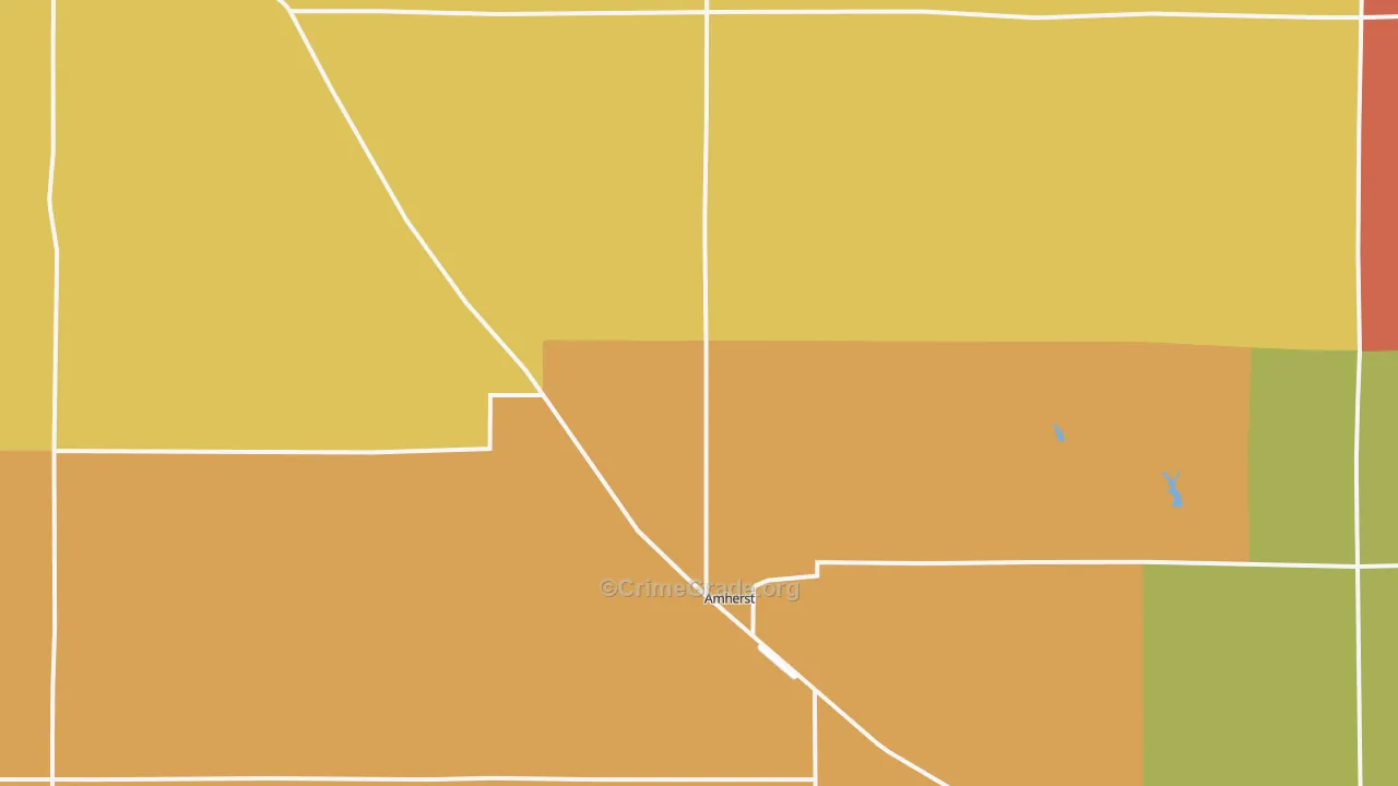 Amherst, NE Map of Robbery Rates