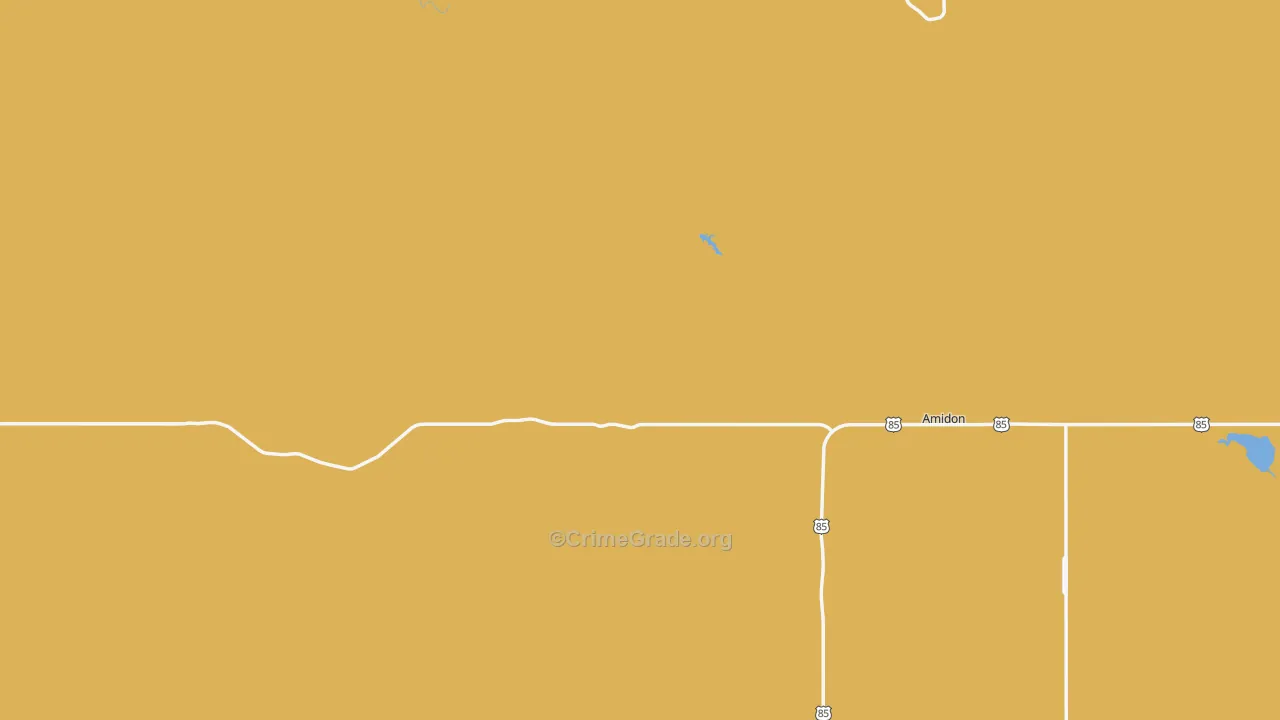 Amidon, ND Map of Robbery Rates