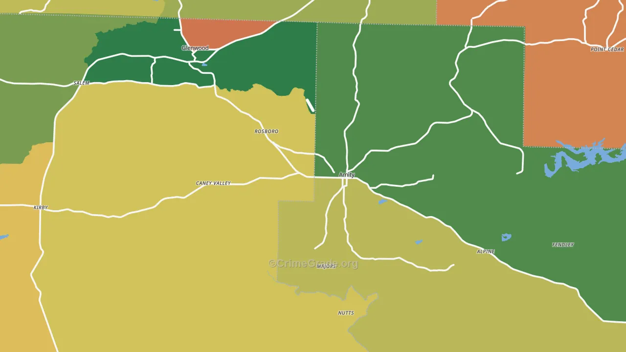 Amity, AR Map of Robbery Rates