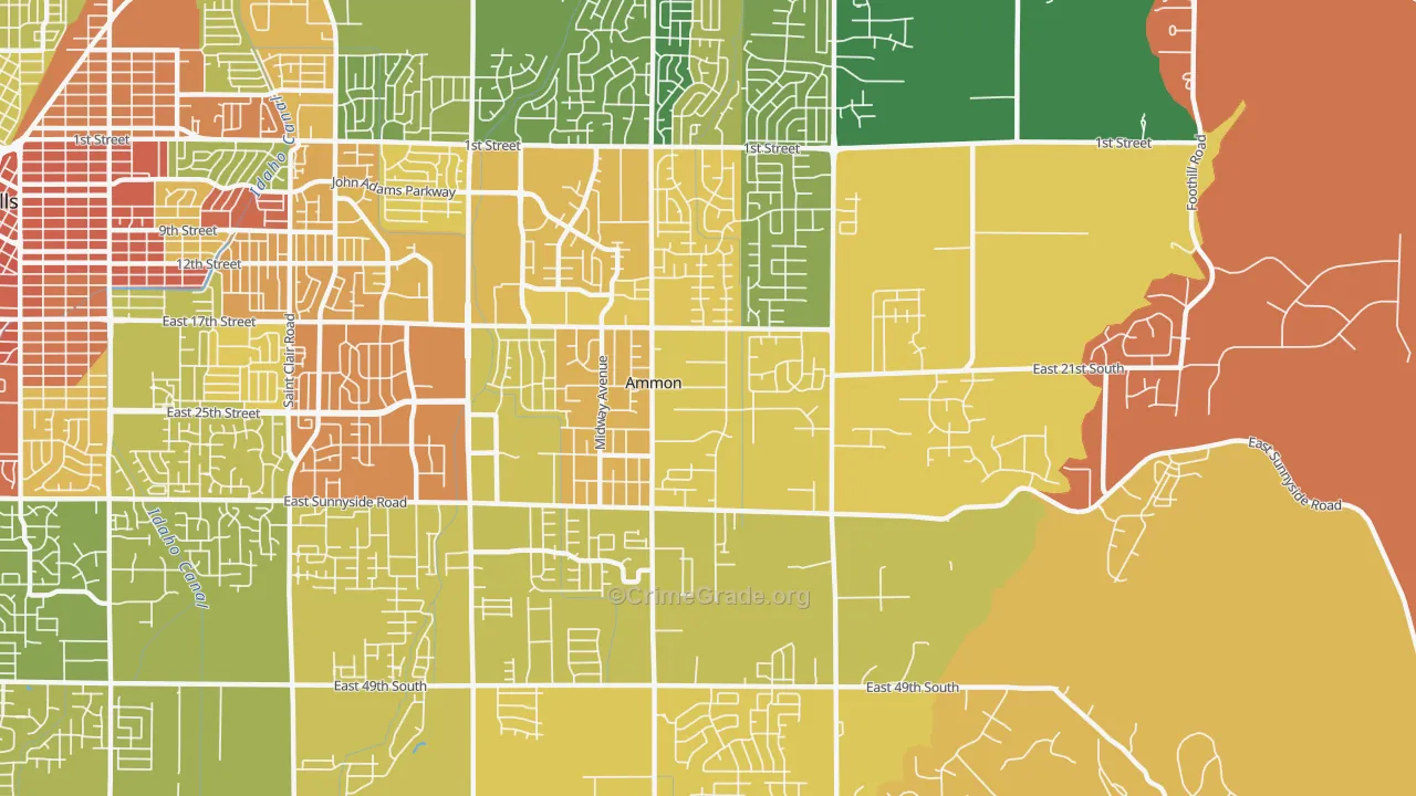 Ammon, ID Map of Robbery Rates