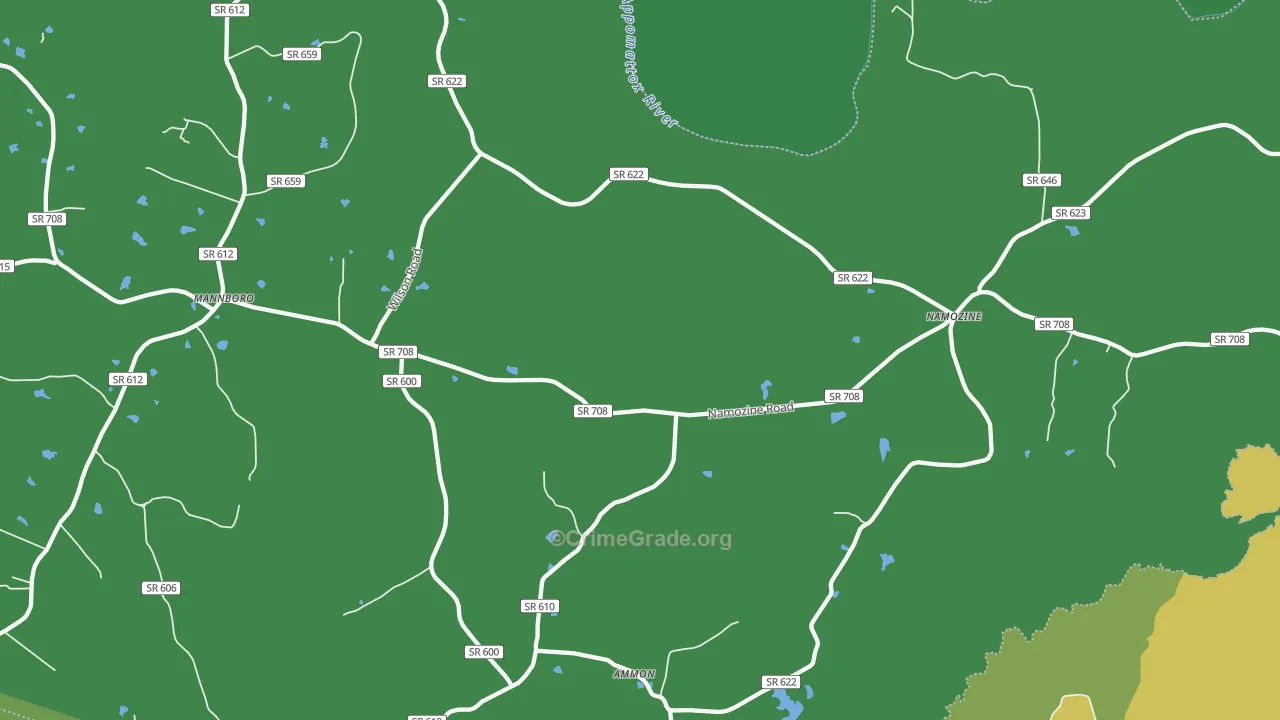 Ammon, VA Map of Robbery Rates