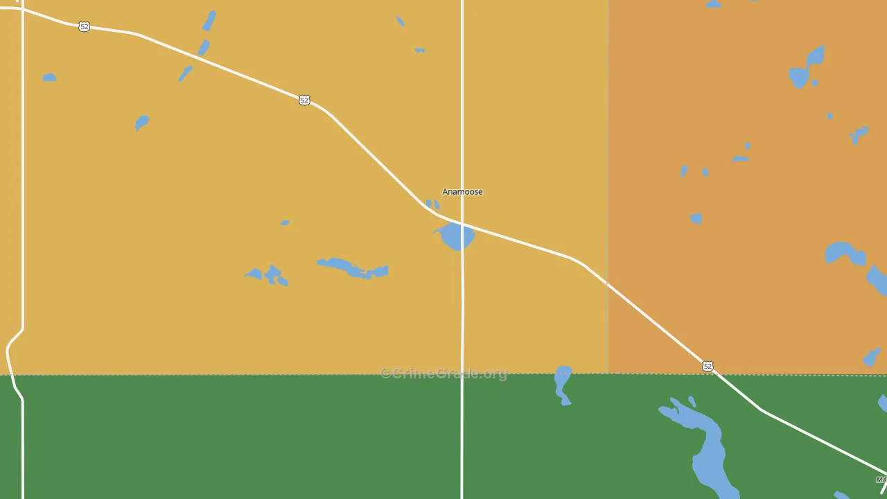 Anamoose, ND Map of Robbery Rates