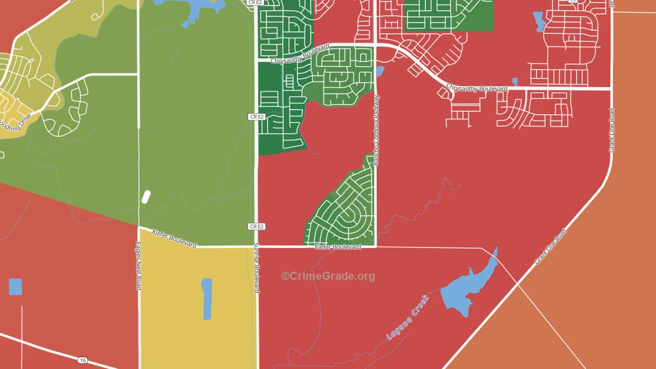 Anatolia Village, Rancho Cordova, CA Map of Robbery Rates