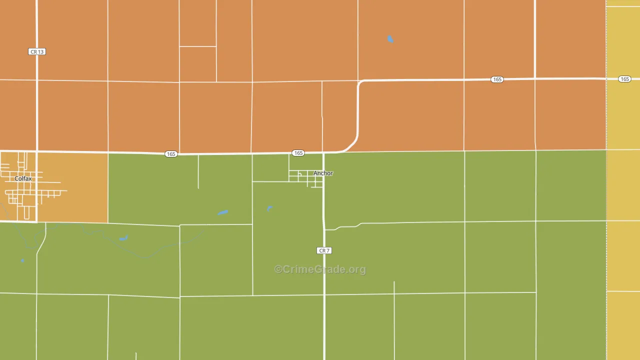 Anchor, IL Map of Robbery Rates