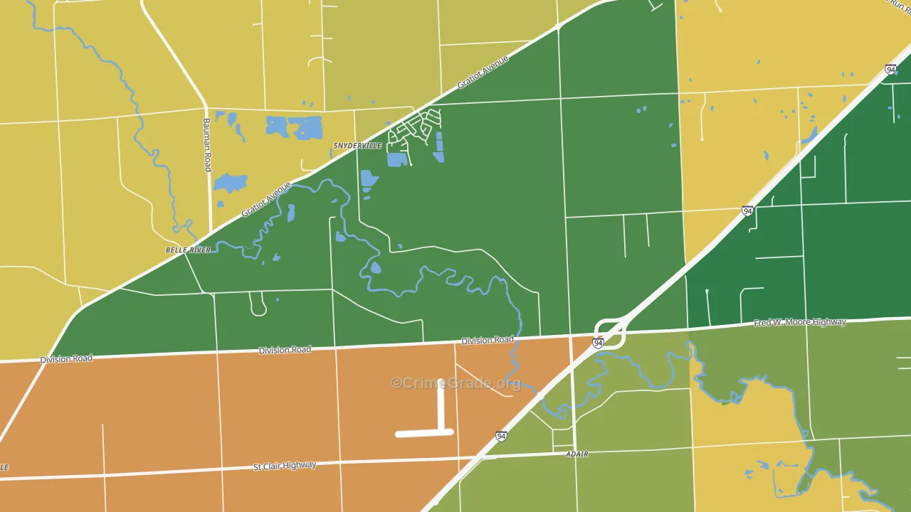 Anchorville, MI Map of Robbery Rates