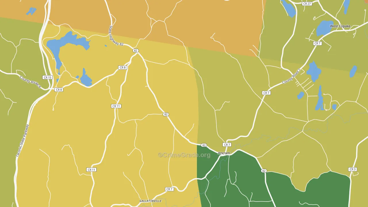 Ancram, NY Map of Robbery Rates