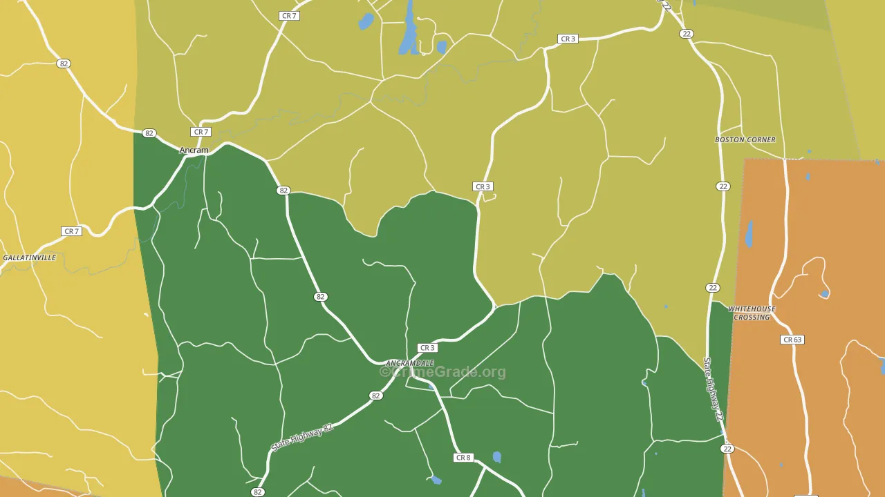 Ancramdale, NY Map of Robbery Rates