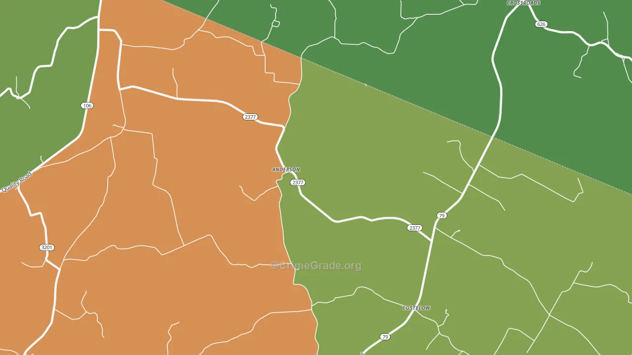 Anderson, KY Map of Robbery Rates