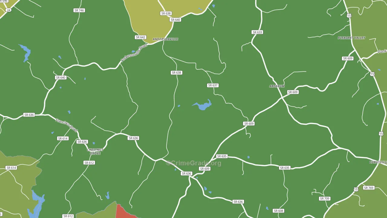 Andersonville, VA Map of Robbery Rates