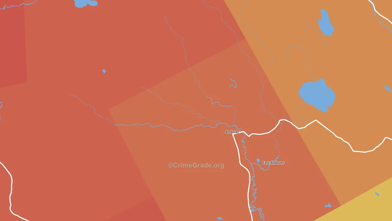 Andover, ME Map of Robbery Rates