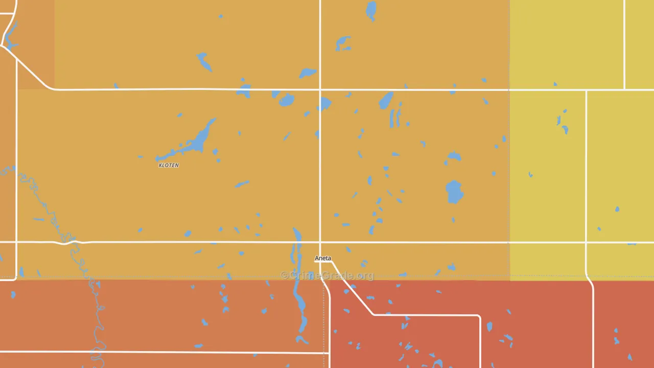 Aneta, ND Map of Robbery Rates