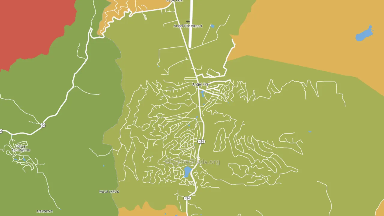 Angel Fire, NM Map of Robbery Rates
