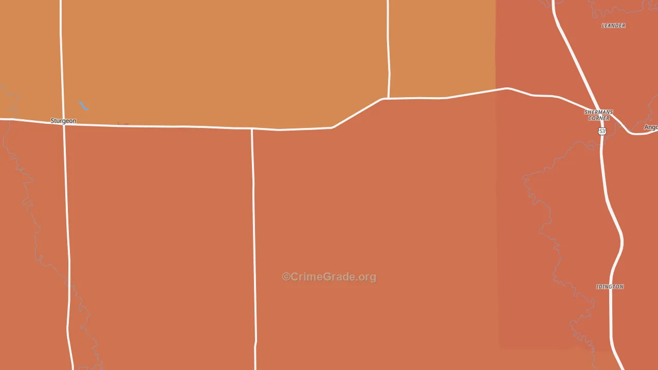 Angora, MN Map of Robbery Rates