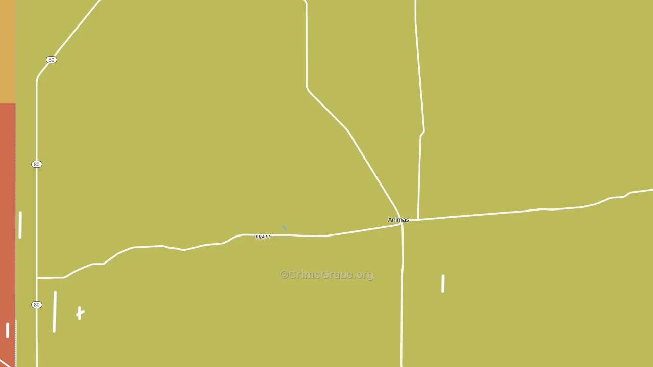 Animas, NM Map of Robbery Rates