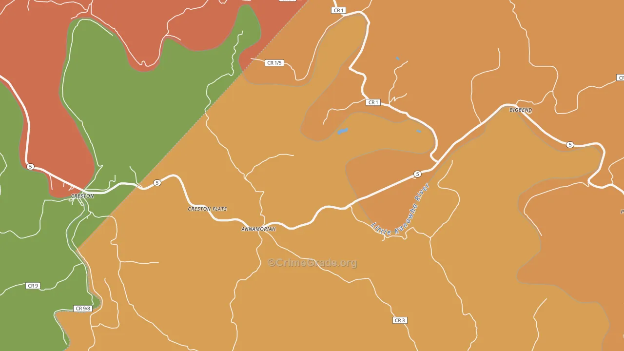 Annamoriah, WV Map of Robbery Rates