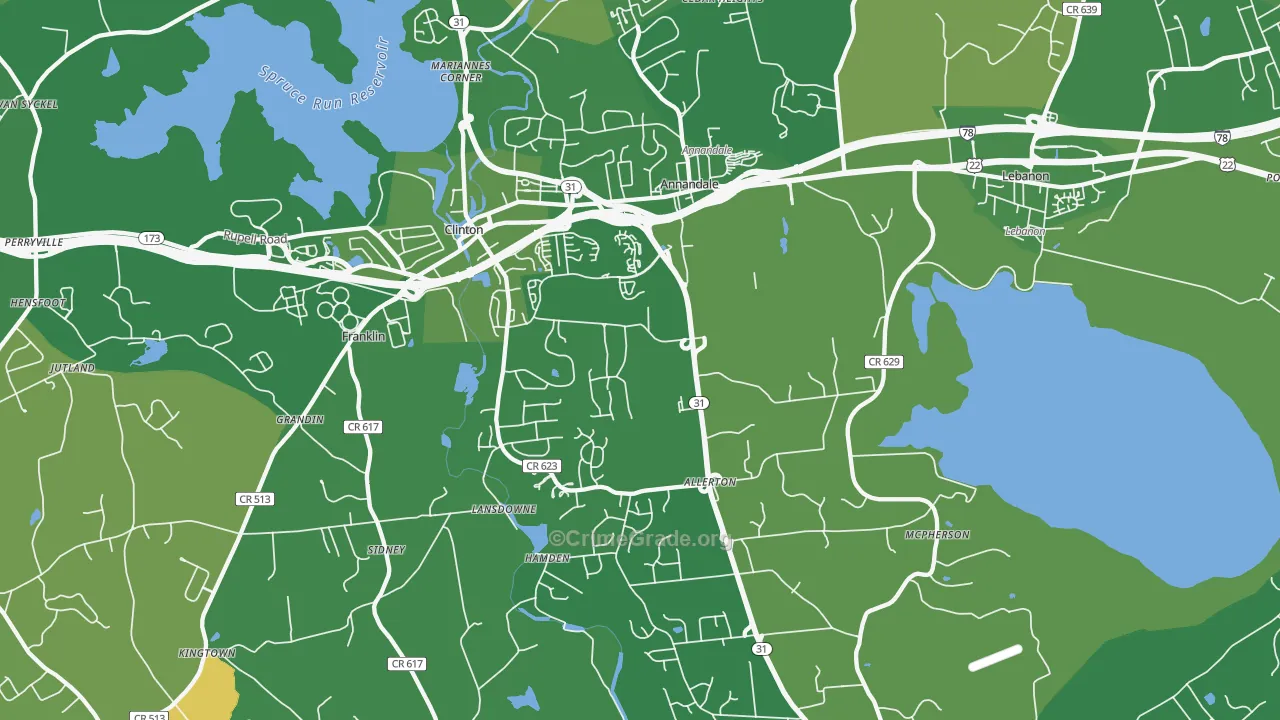 Annandale, NJ Map of Robbery Rates