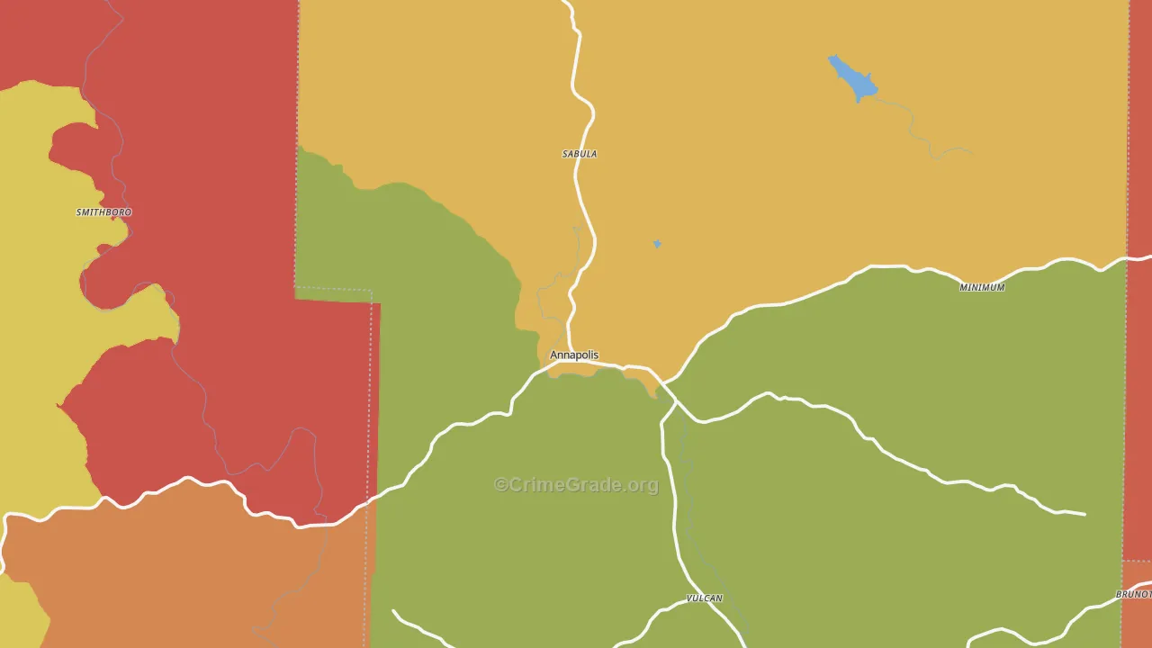 Annapolis, MO Map of Robbery Rates