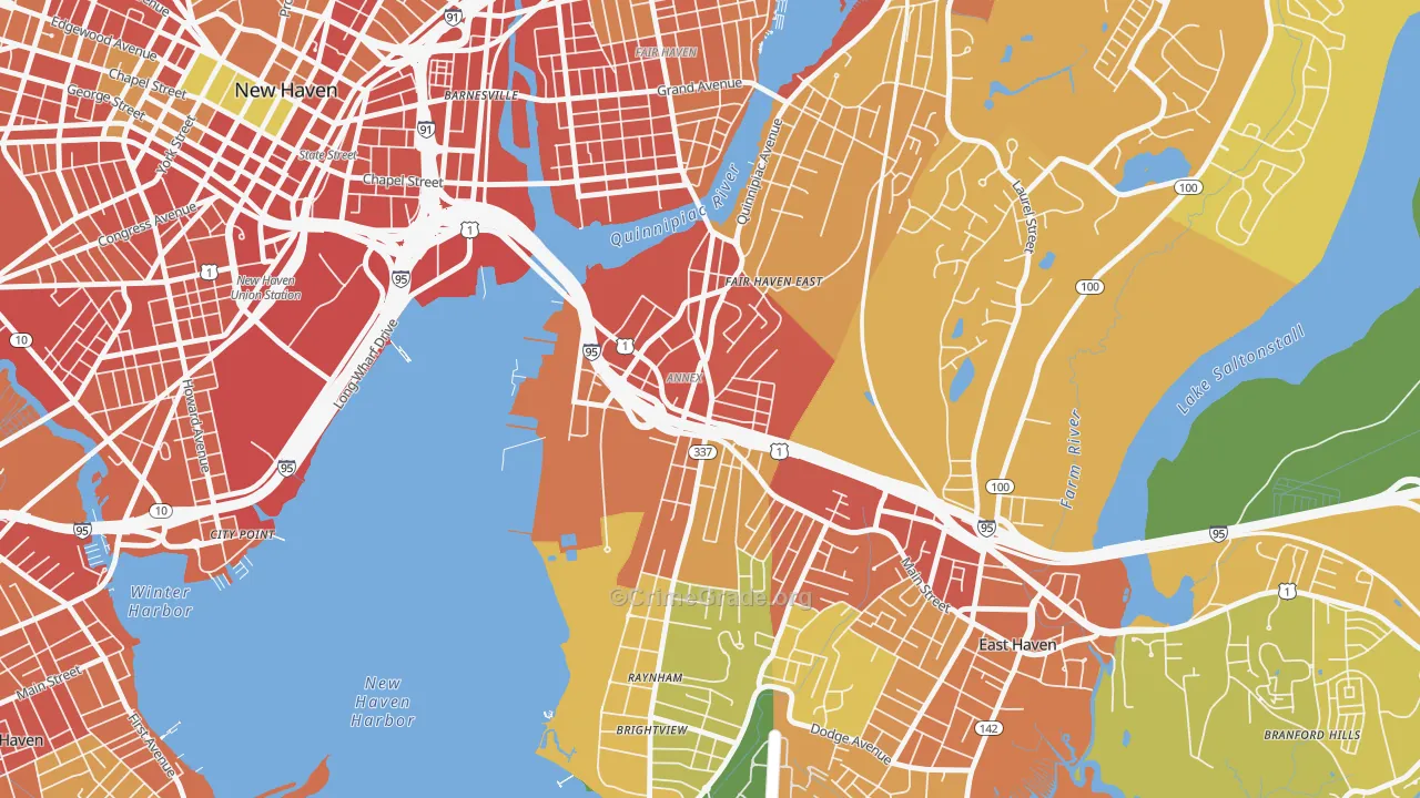 Annex, East Haven, CT Map of Robbery Rates