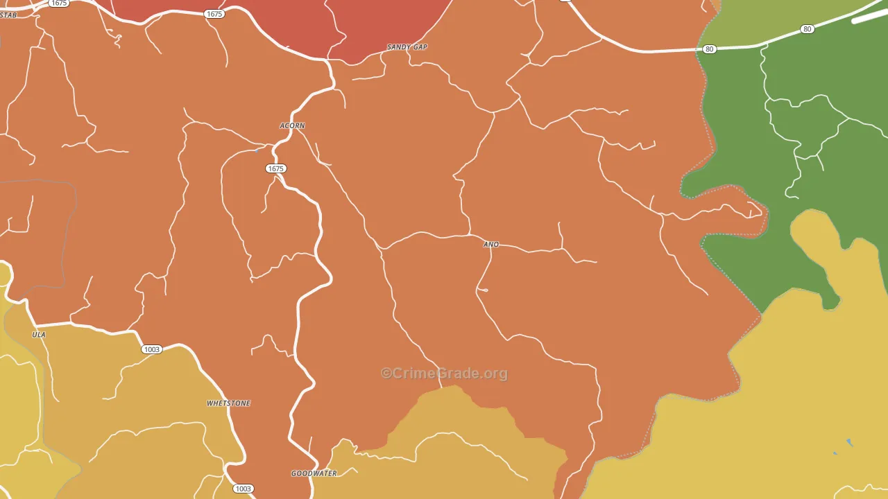 Ano, KY Map of Robbery Rates