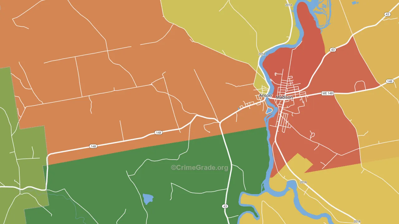 Anson, ME Map of Robbery Rates