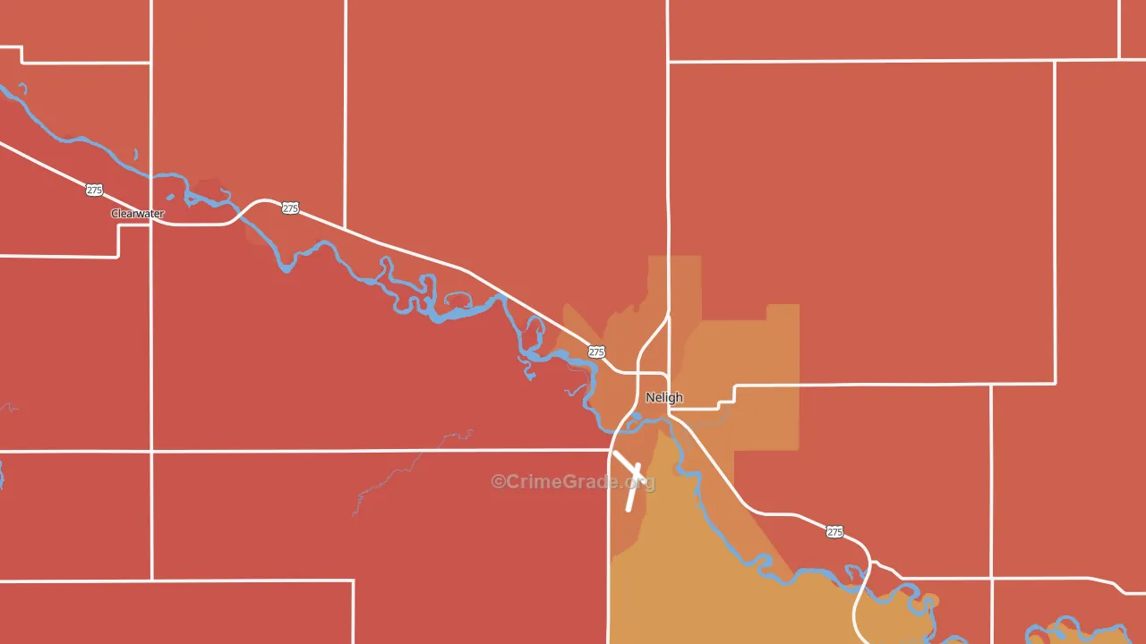 Antelope County, NE Map of Robbery Rates