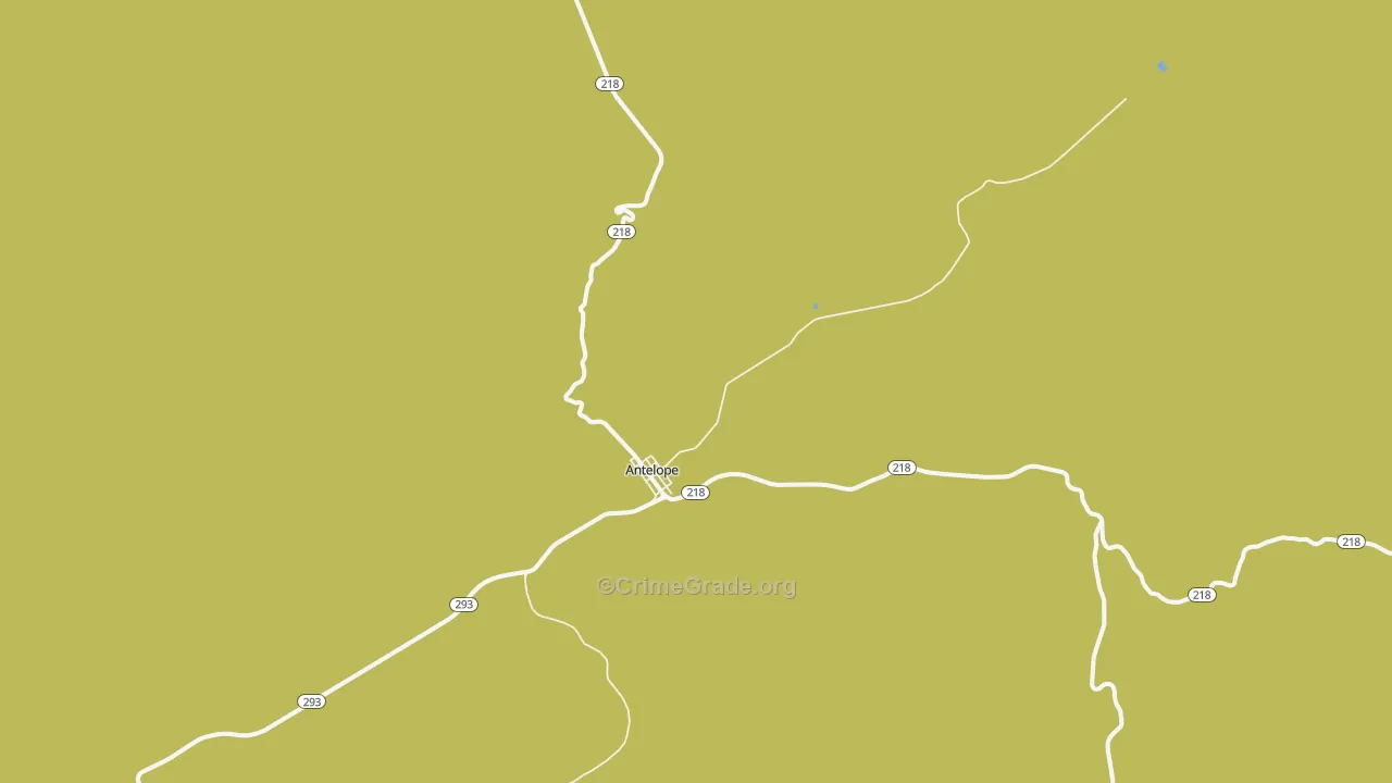 Antelope, OR Map of Robbery Rates