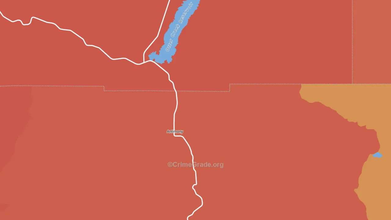 Antimony, UT Map of Robbery Rates