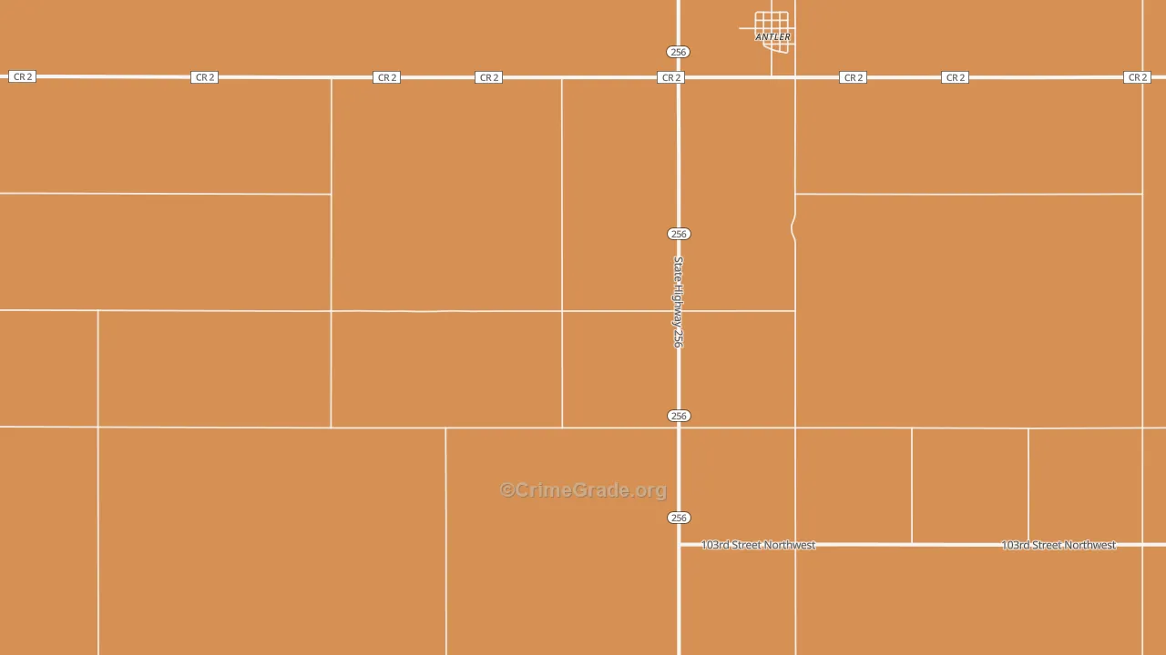 Antler, ND Map of Robbery Rates