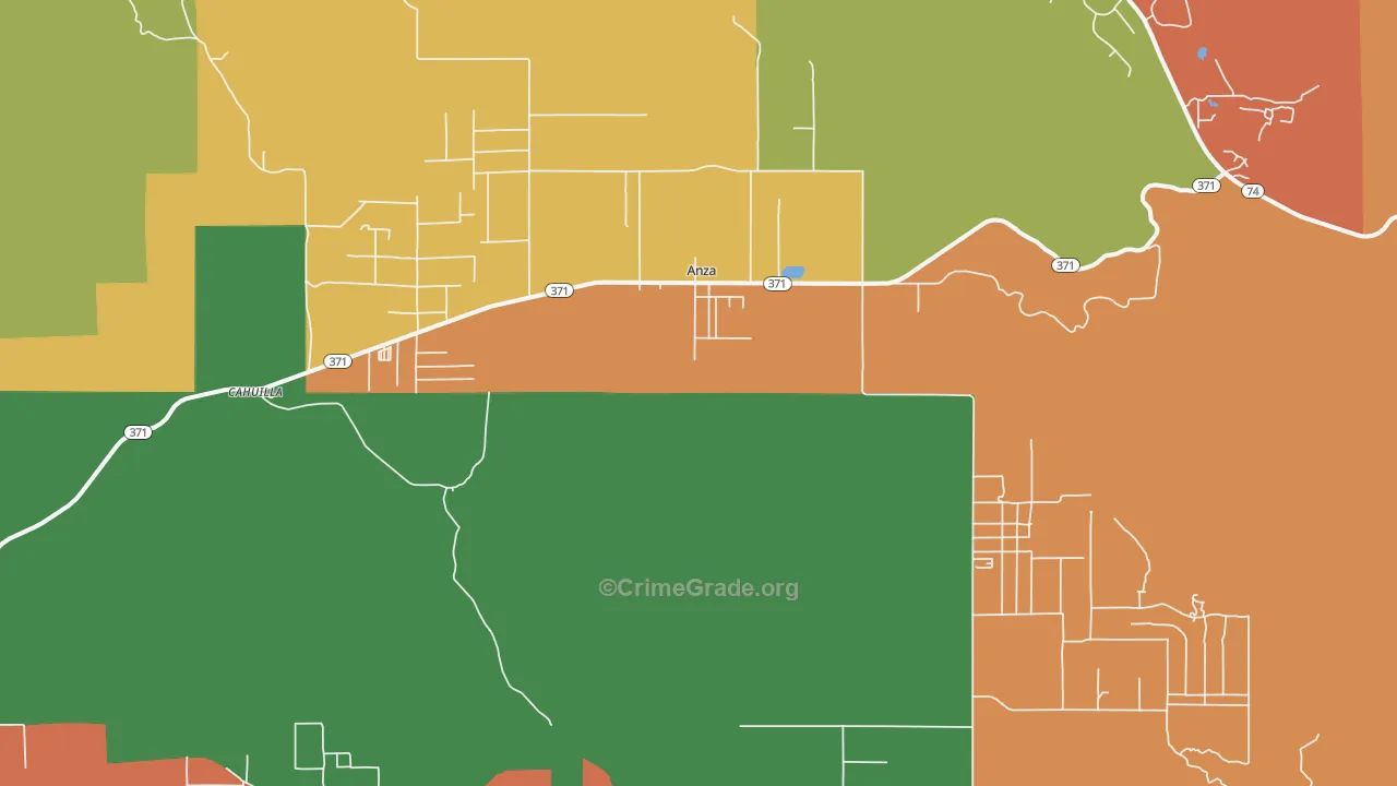 Anza, CA Map of Robbery Rates