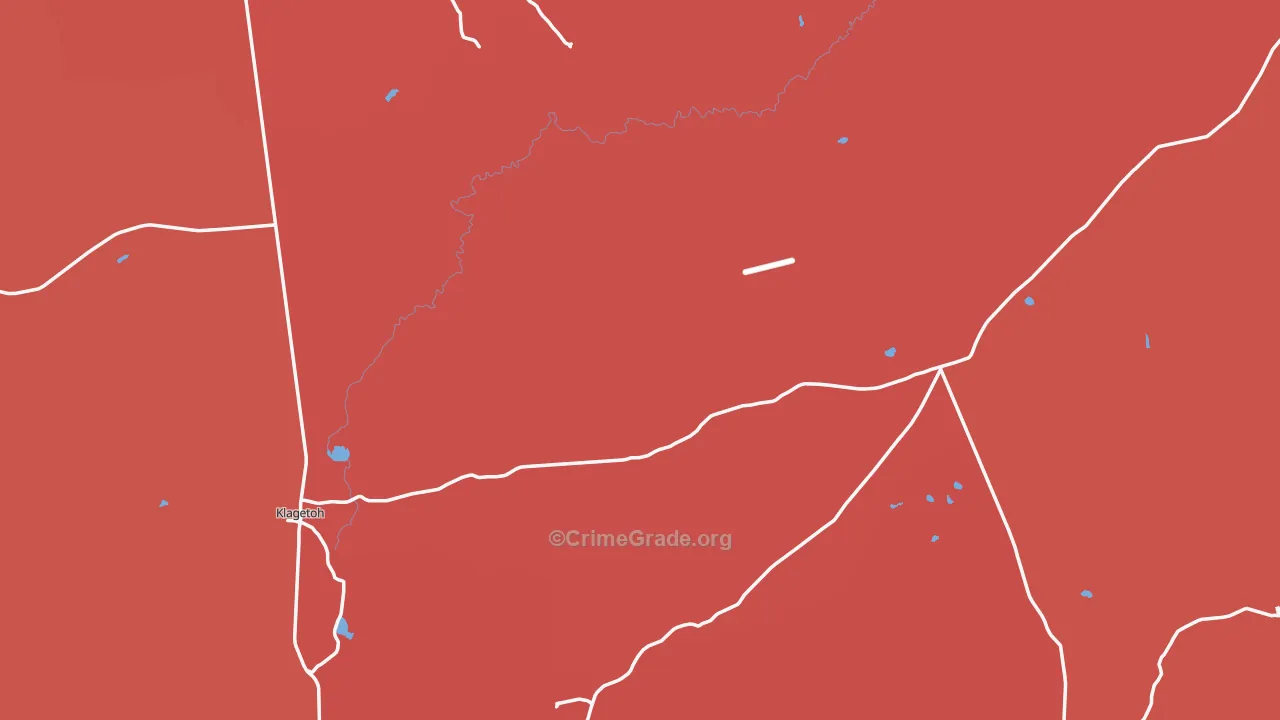 Apache County, AZ Map of Robbery Rates