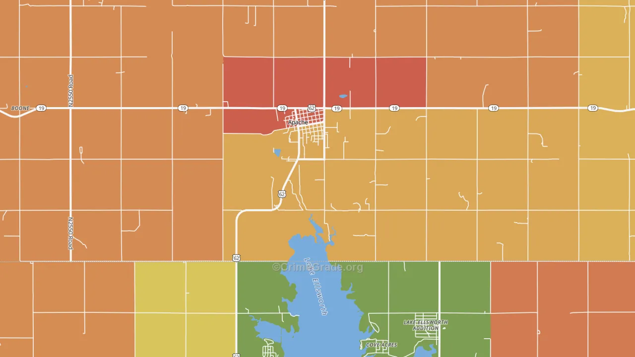 Apache, OK Map of Robbery Rates