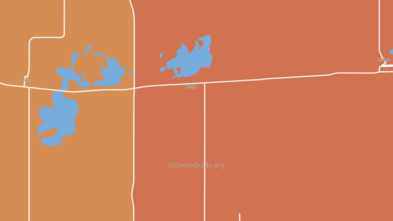 Appam, ND Map of Robbery Rates