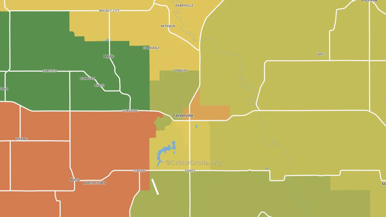 Appanoose County, IA Map of Robbery Rates