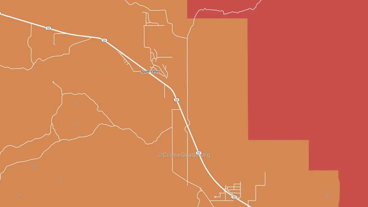Apple Valley, UT Map of Robbery Rates