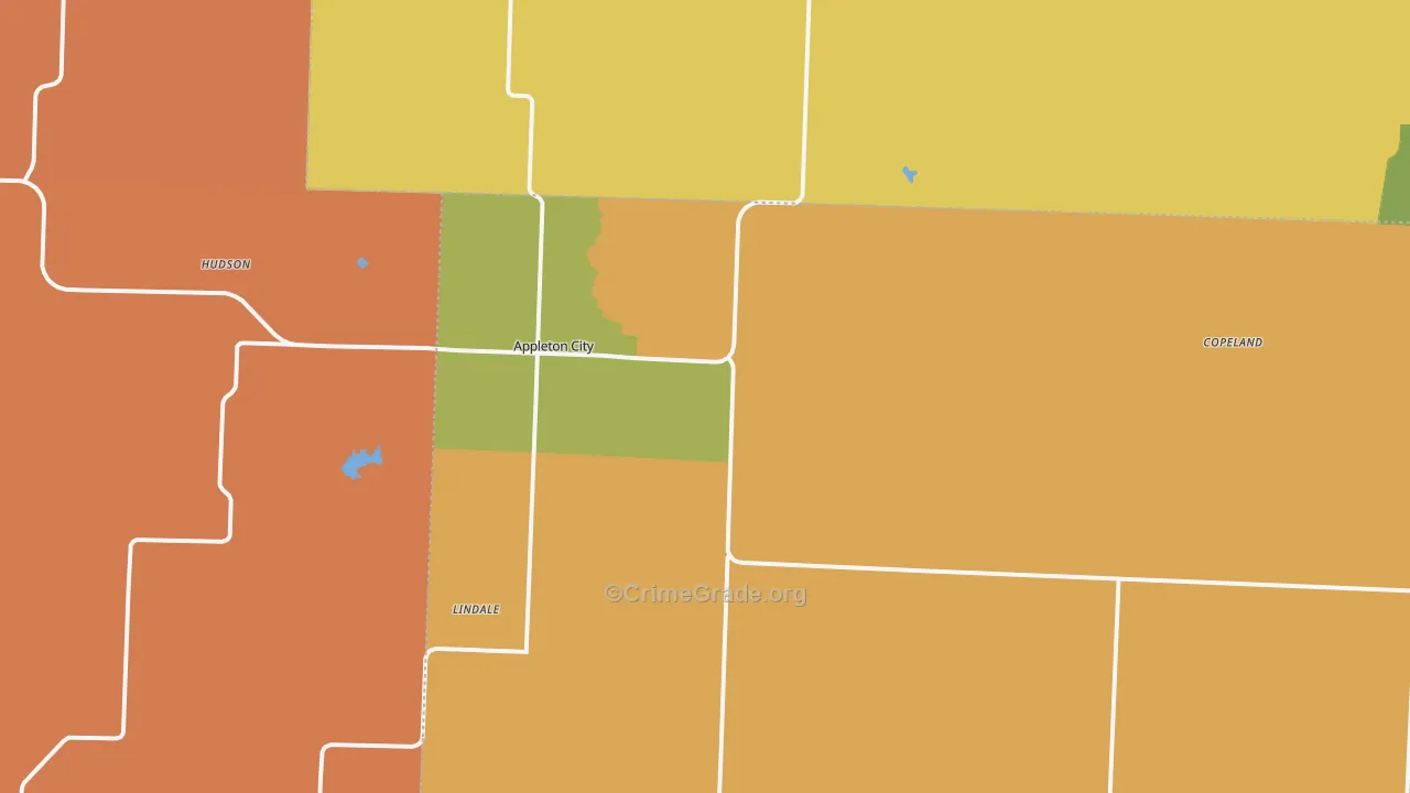 Appleton City, MO Map of Robbery Rates