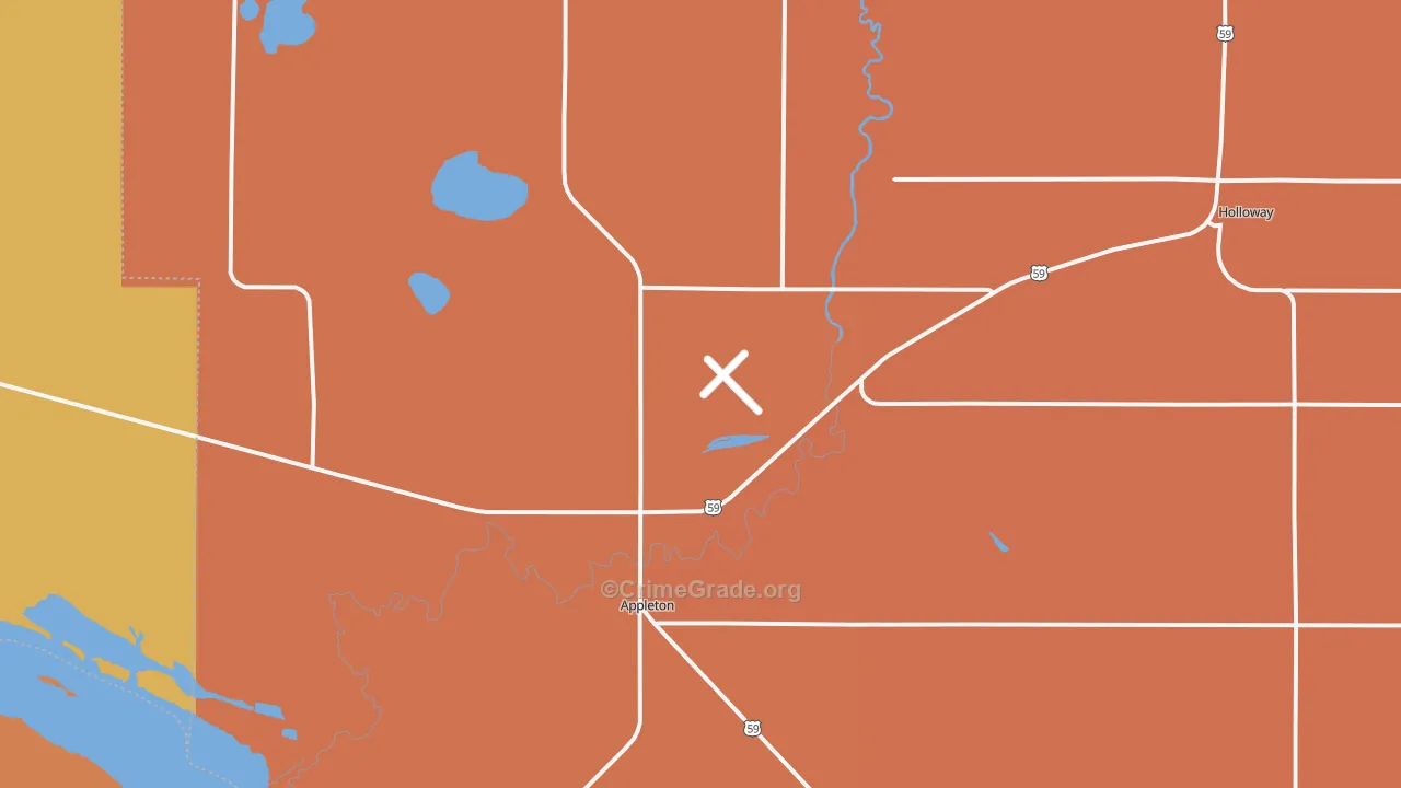 Appleton, MN Map of Robbery Rates