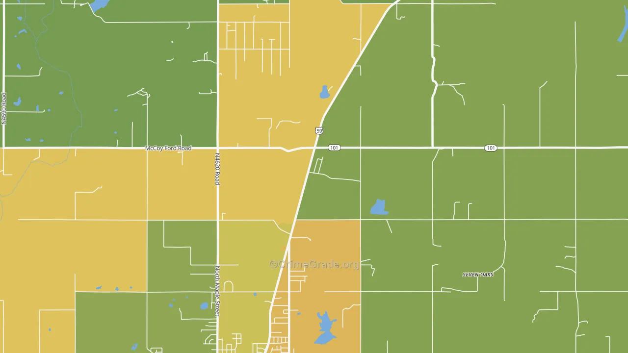Aqua Park, OK Map of Robbery Rates