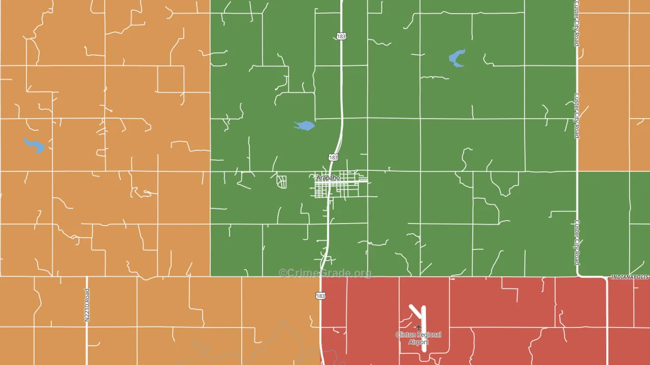 Arapaho, OK Map of Robbery Rates