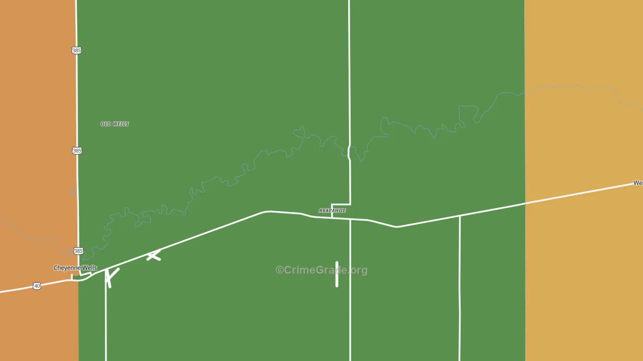 Arapahoe, CO Map of Robbery Rates